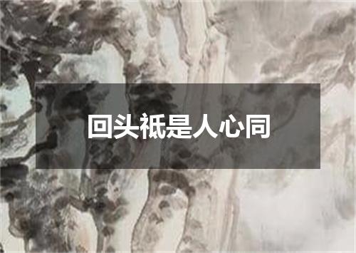 回头祗是人心同