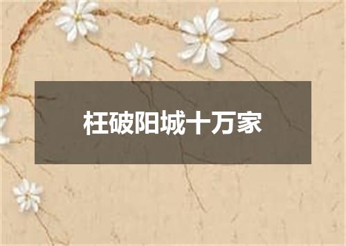 枉破阳城十万家