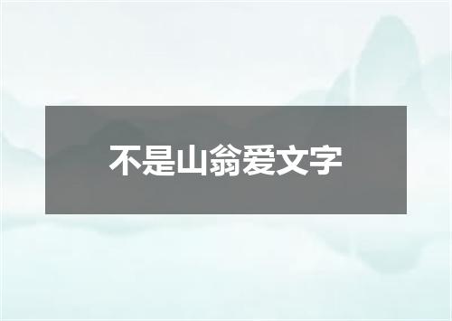 不是山翁爱文字