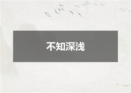 不知深浅