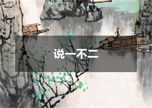 说一不二