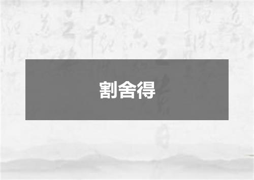 割舍得