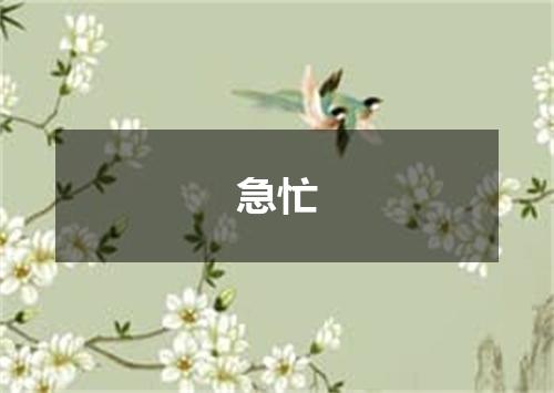 急忙