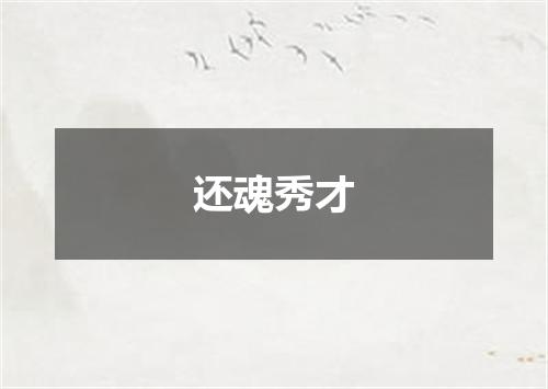 还魂秀才