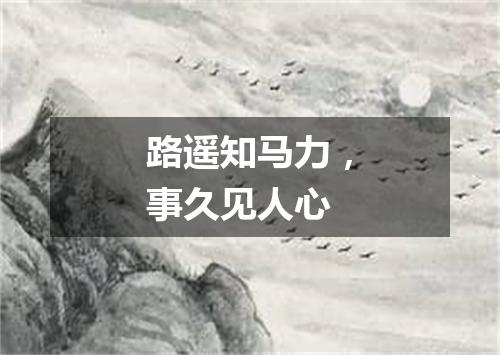 路遥知马力，事久见人心
