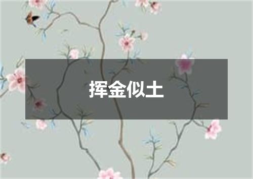 挥金似土