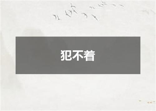 犯不着