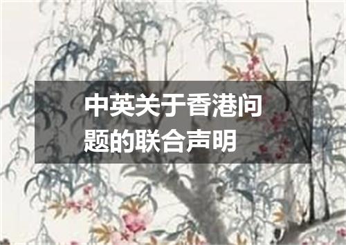 中英关于香港问题的联合声明