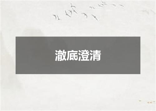 澈底澄清