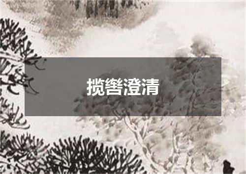 揽辔澄清