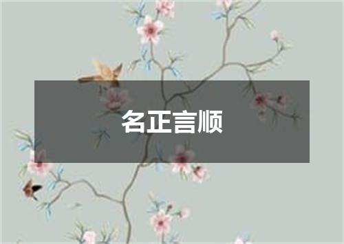 名正言顺