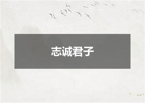 志诚君子