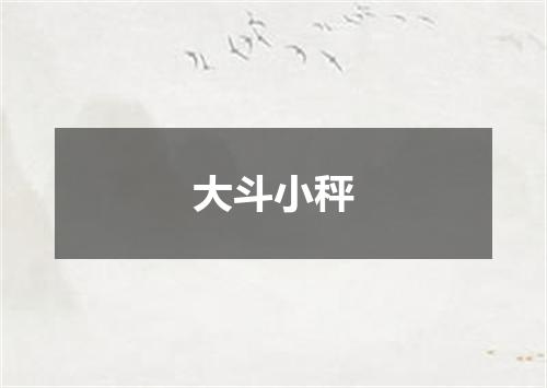 大斗小秤