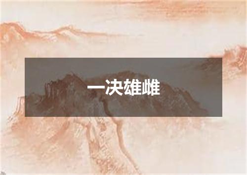 一决雄雌