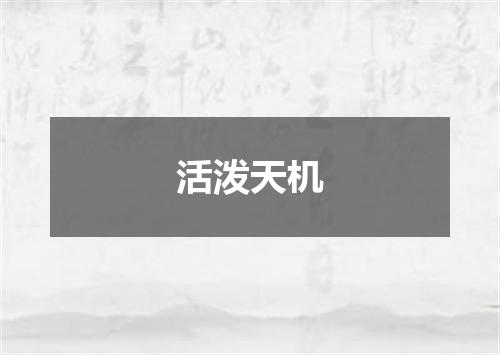 活泼天机
