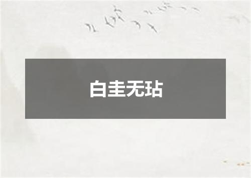 白圭无玷