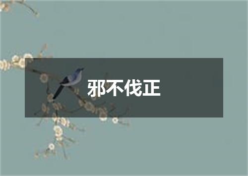 邪不伐正