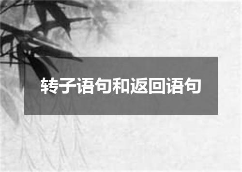 转子语句和返回语句