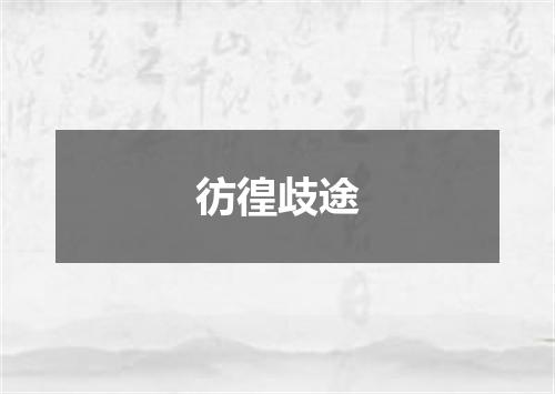 彷徨歧途