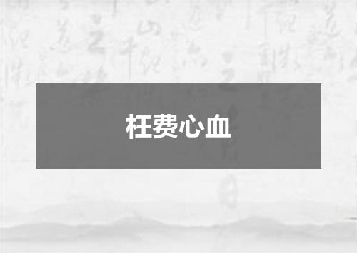 枉费心血