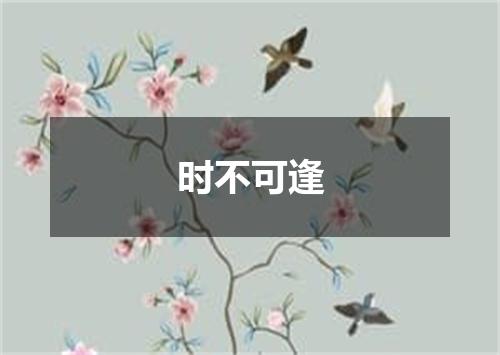 时不可逢