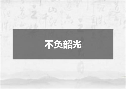 不负韶光