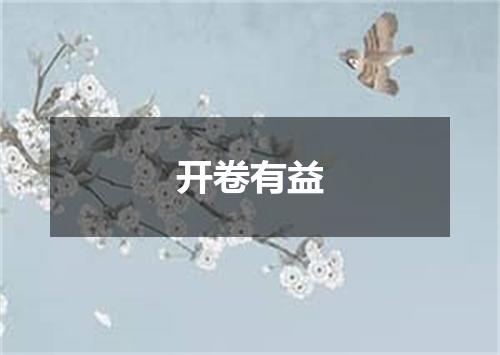开卷有益
