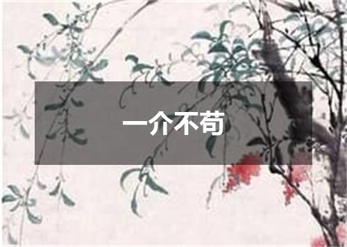 一介不苟