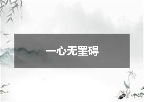 一心无罣碍