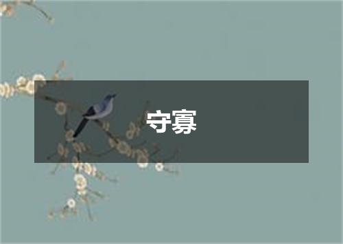 守寡