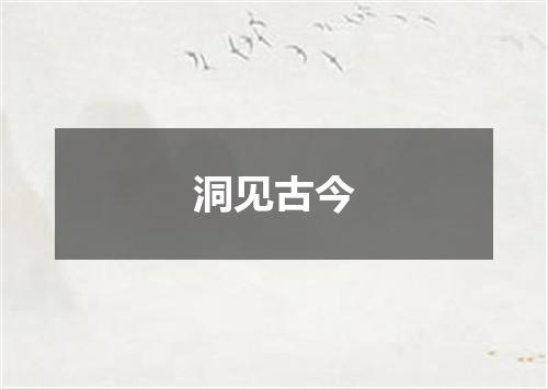 洞见古今