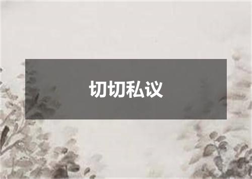切切私议