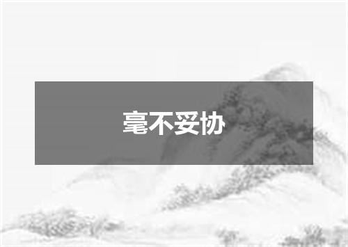 毫不妥协