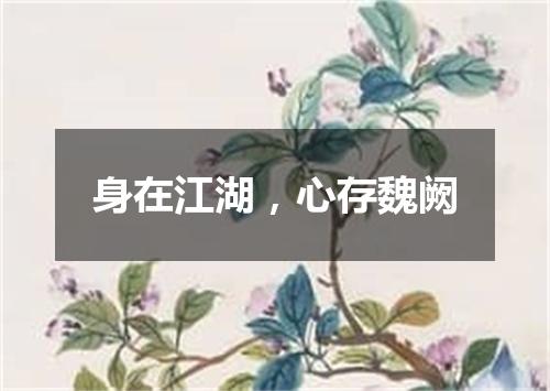 身在江湖，心存魏阙