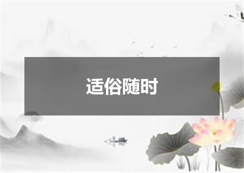 适俗随时