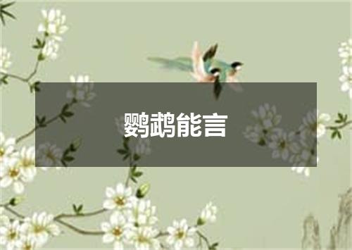 鹦鹉能言