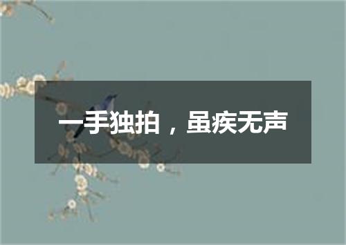 一手独拍，虽疾无声