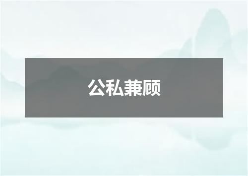 公私兼顾