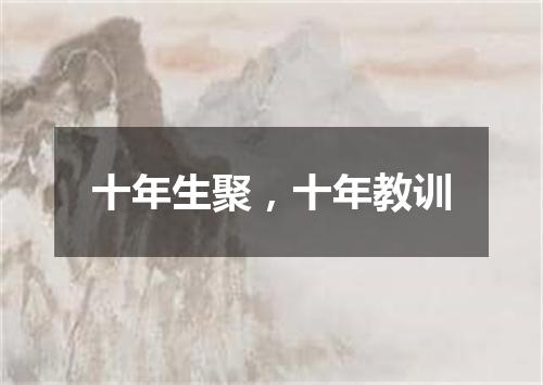 十年生聚，十年教训
