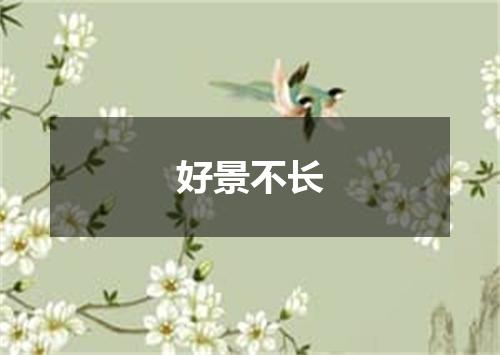 好景不长