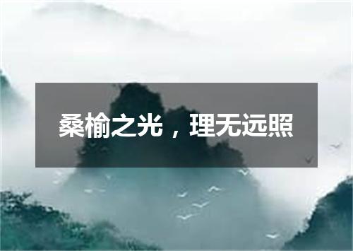 桑榆之光，理无远照