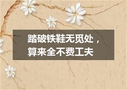 踏破铁鞋无觅处，算来全不费工夫