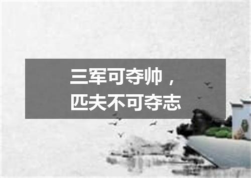 三军可夺帅，匹夫不可夺志