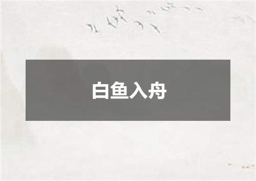 白鱼入舟
