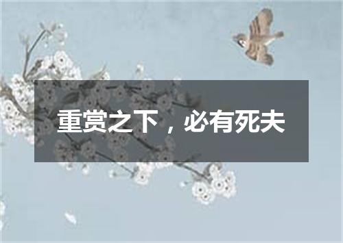重赏之下，必有死夫