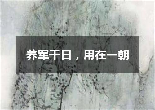 养军千日，用在一朝