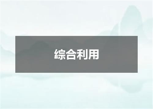 综合利用