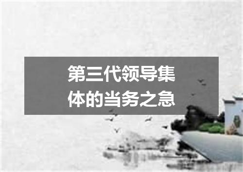 第三代领导集体的当务之急