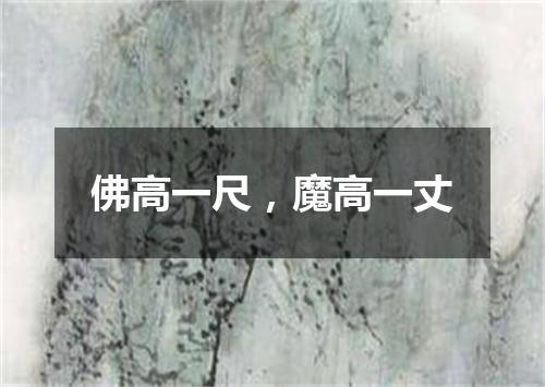 佛高一尺，魔高一丈