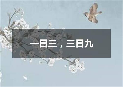 一日三，三日九